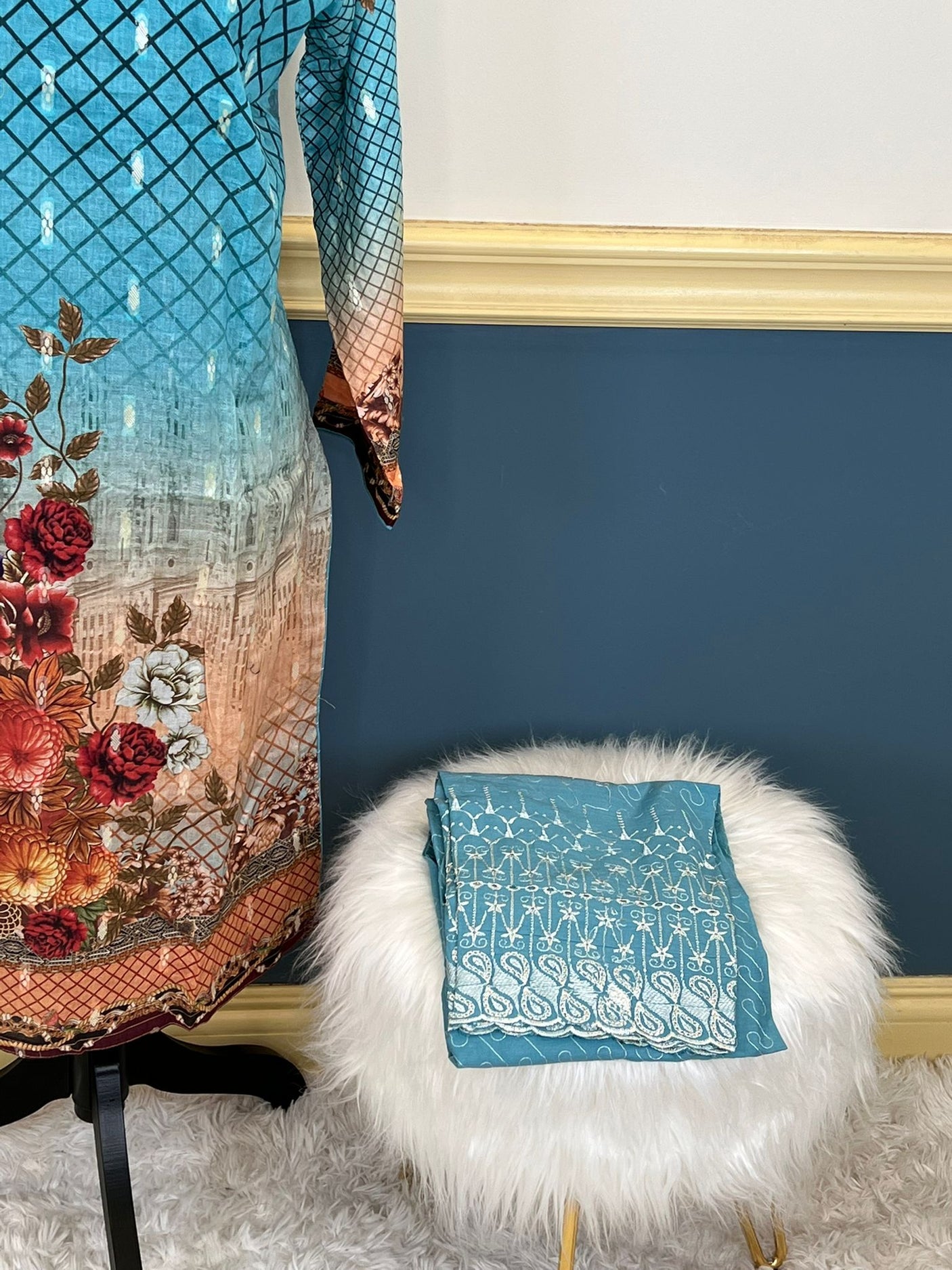 Pakistani Stitched Embroidery Lawn Suit Ready To Ship