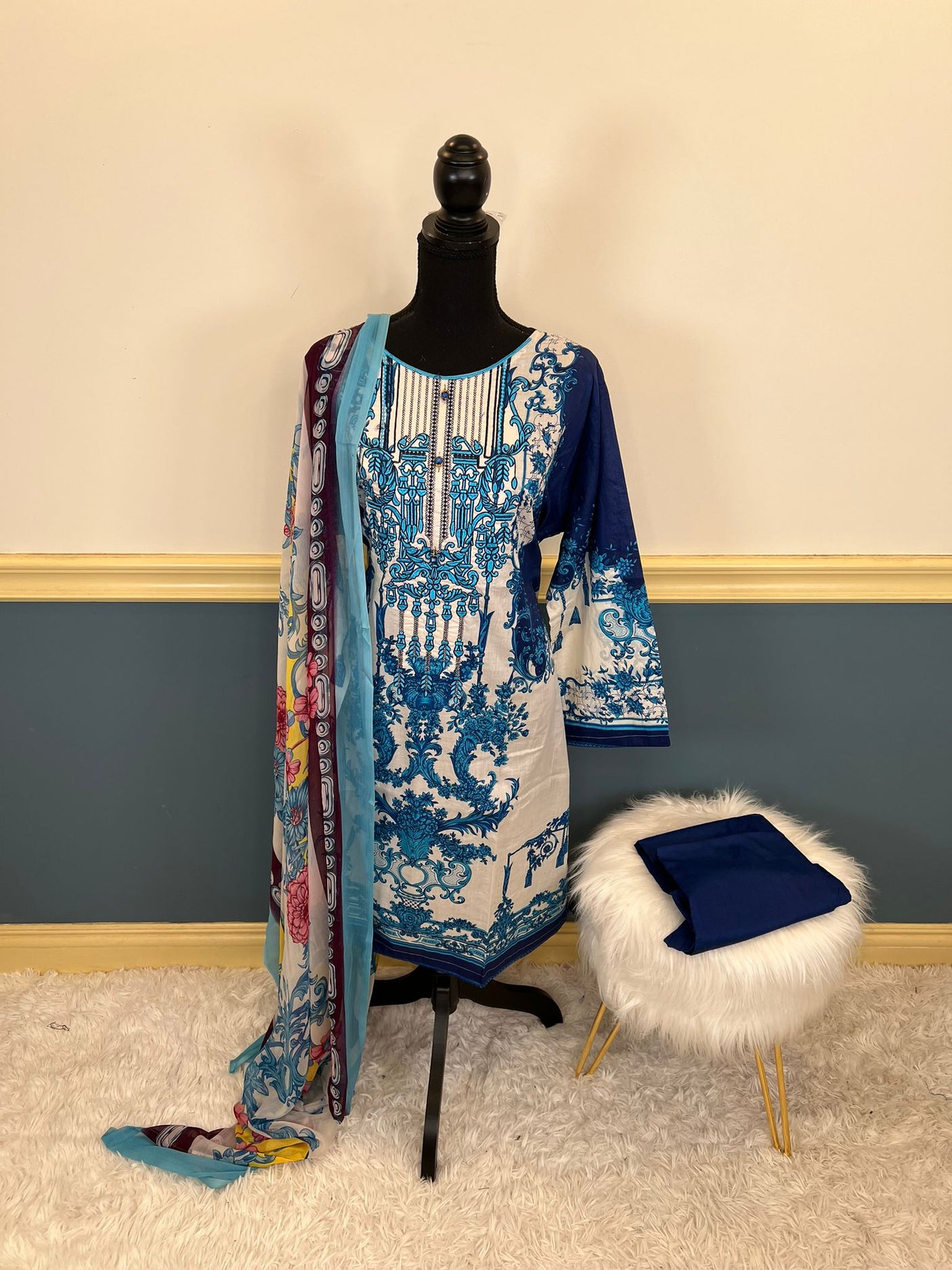 Pakistani Stitched Embroidery Lawn Suit Ready To Ship