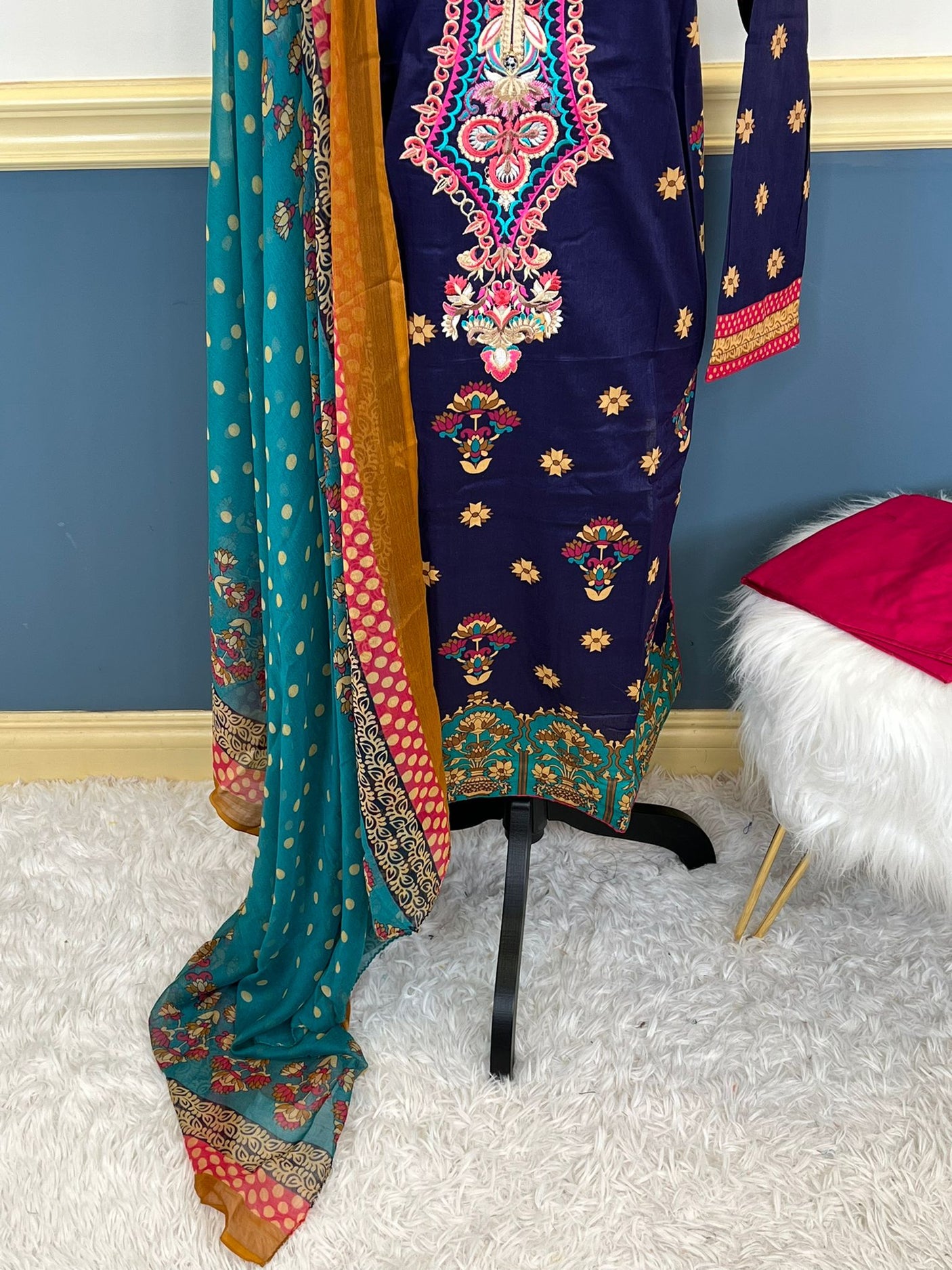 Pakistani Stitched Embroidery Lawn Suit Ready To Ship