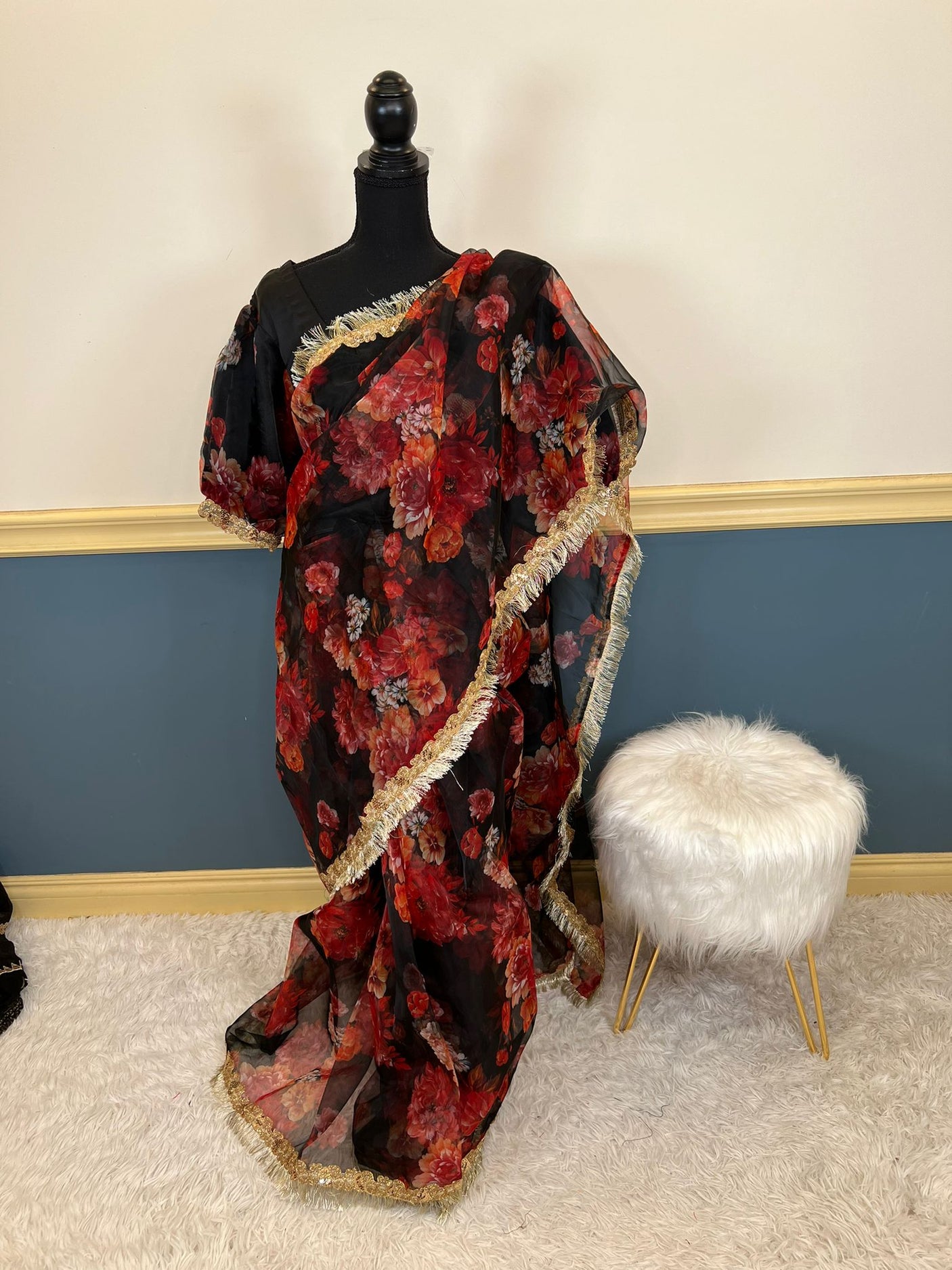 Pure Organza Saree with Stiched Blouse