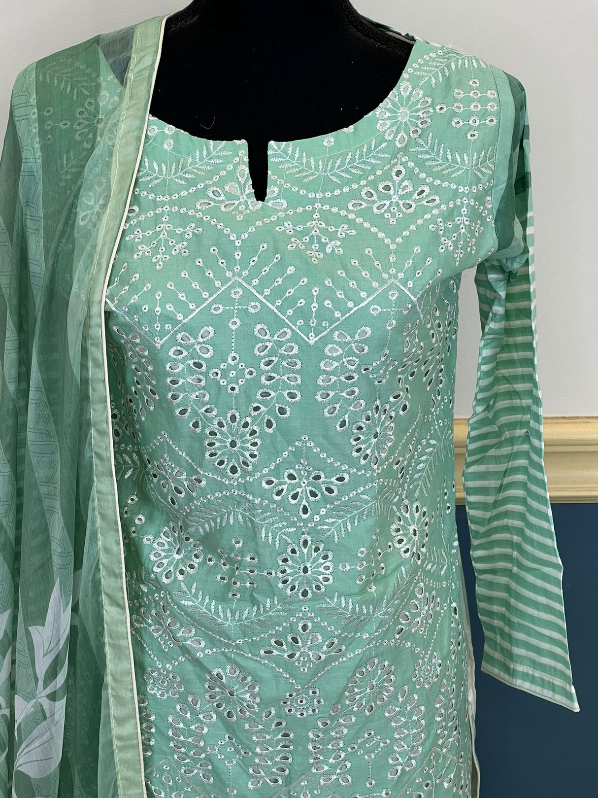 Indian Cotton Stitched Embroidery Suit Ready To Ship