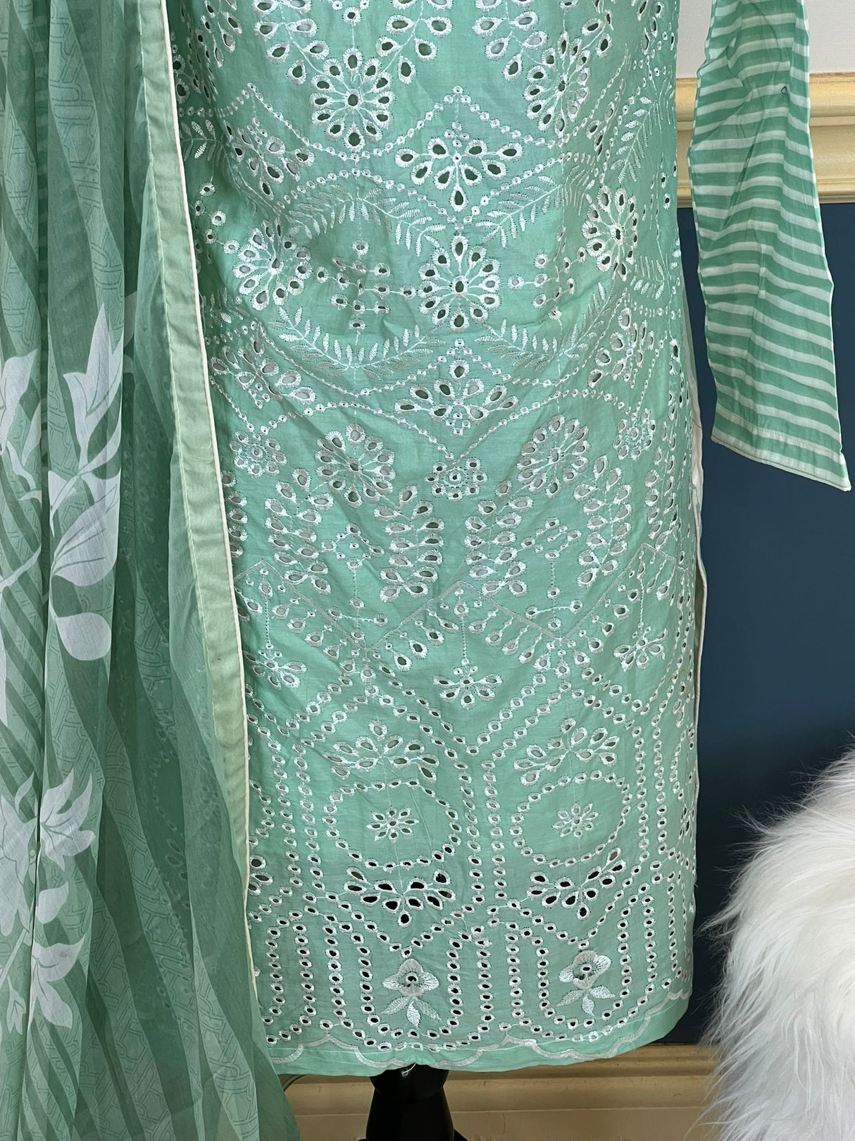 Indian Cotton Stitched Embroidery Suit Ready To Ship