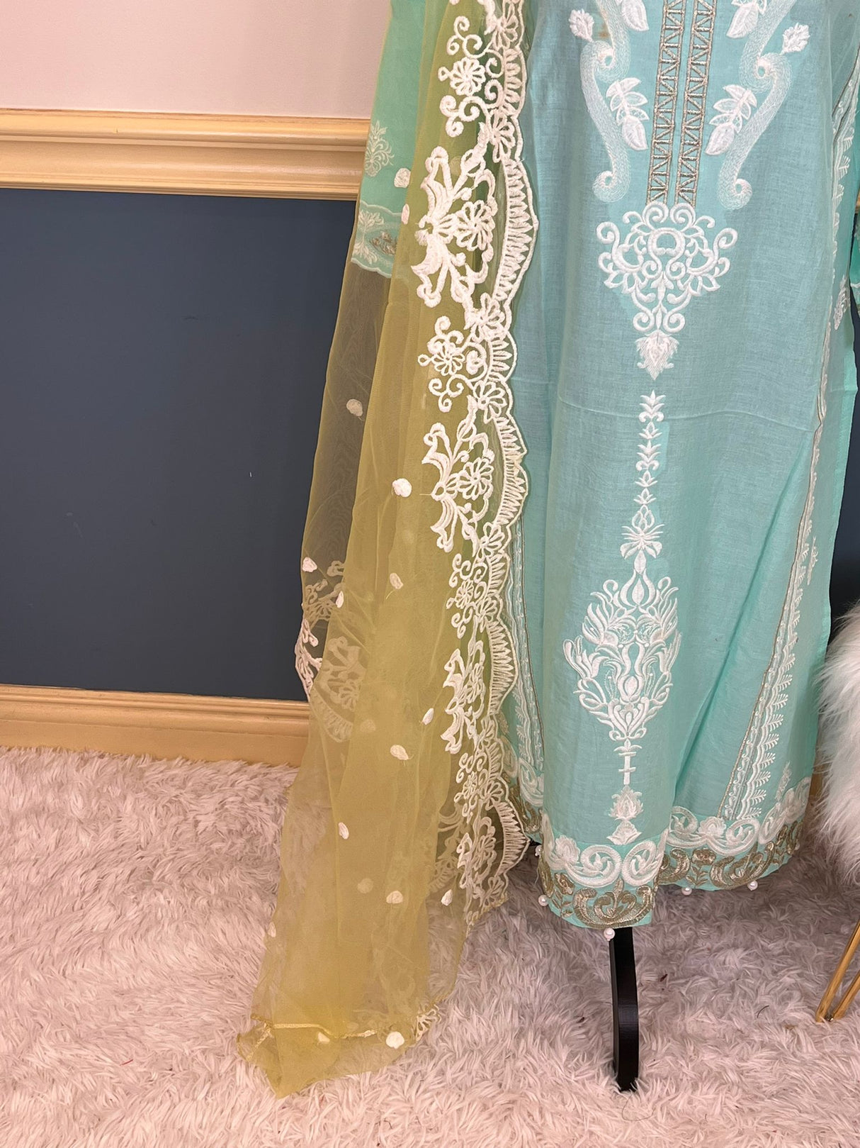 Indian Cotton Stitched Embroidery Suit Ready To Ship