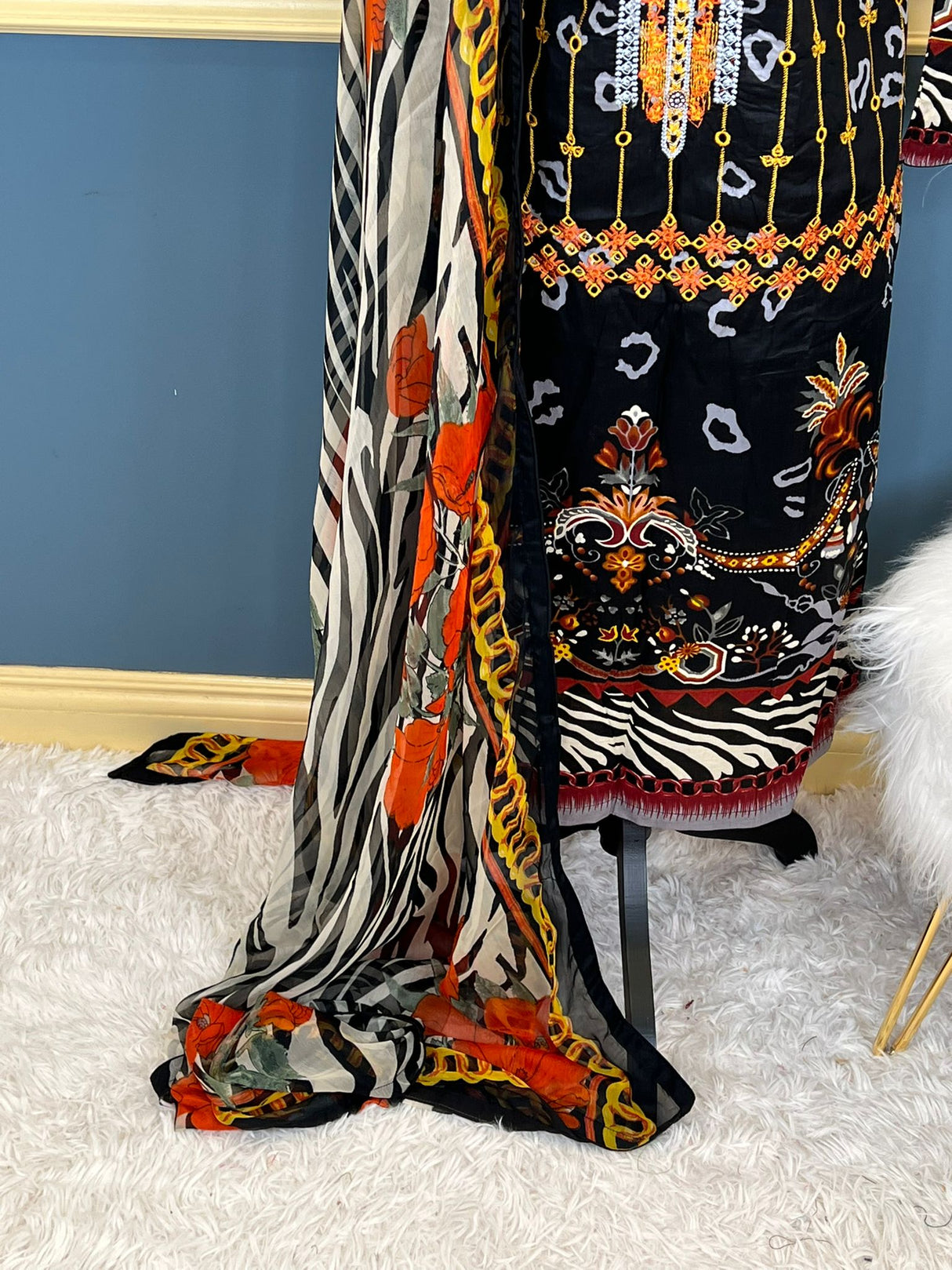 Indian Cotton Stitched Embroidery Suit Ready To Ship