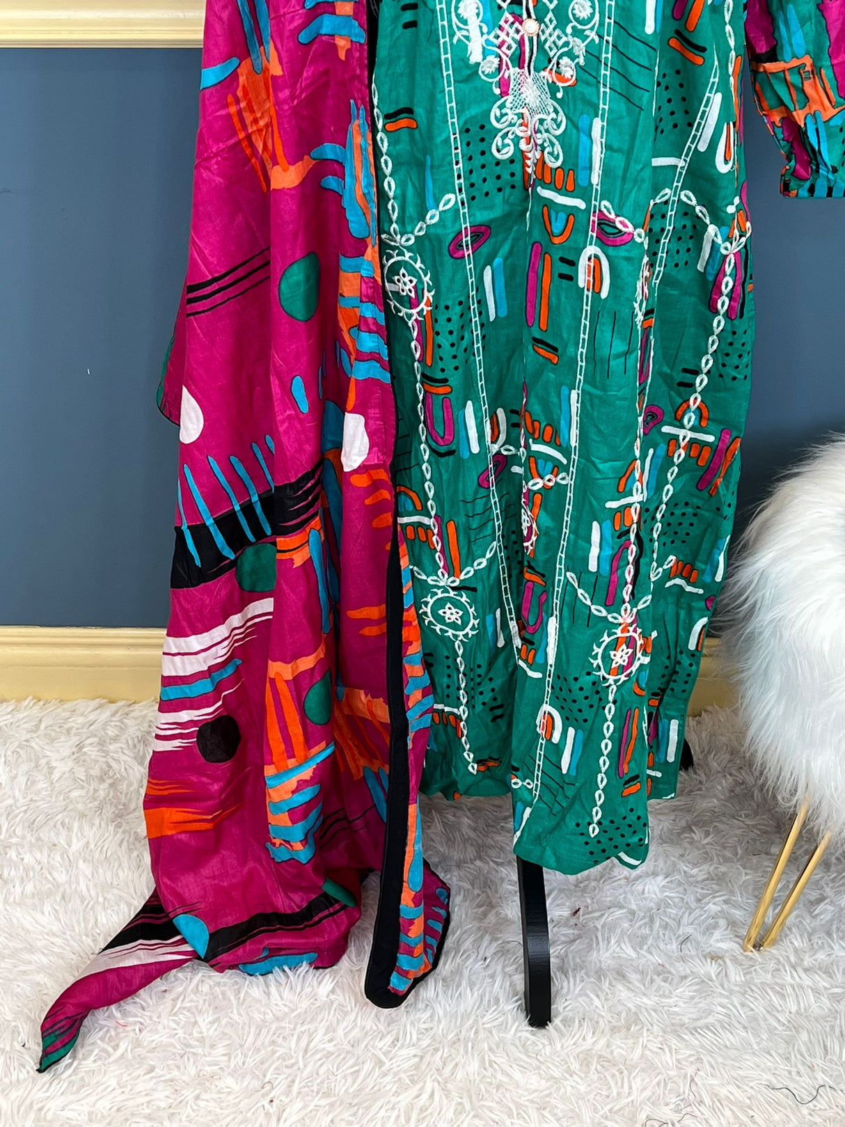 Indian Cotton Stitched Embroidery Suit Ready To Ship