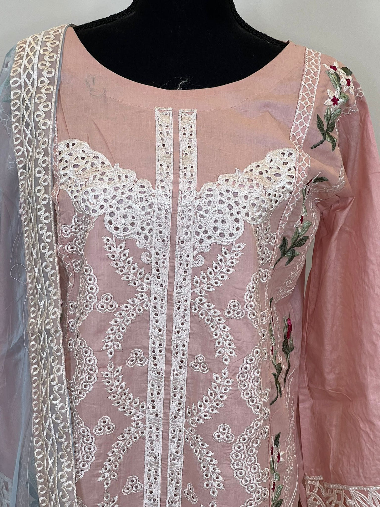 Indian Cotton Stitched Embroidery Suit Ready To Ship