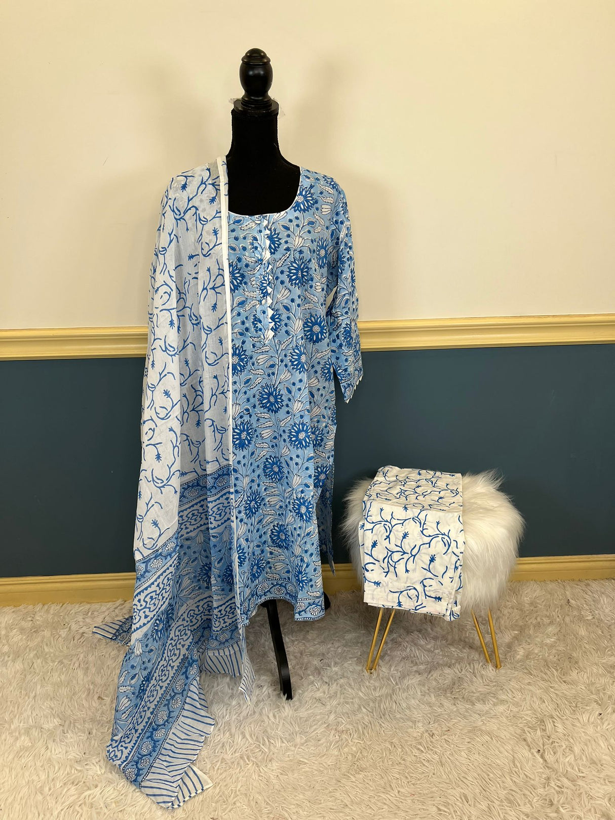 Indian Soft Cotton Stitched Suit Ready To Ship