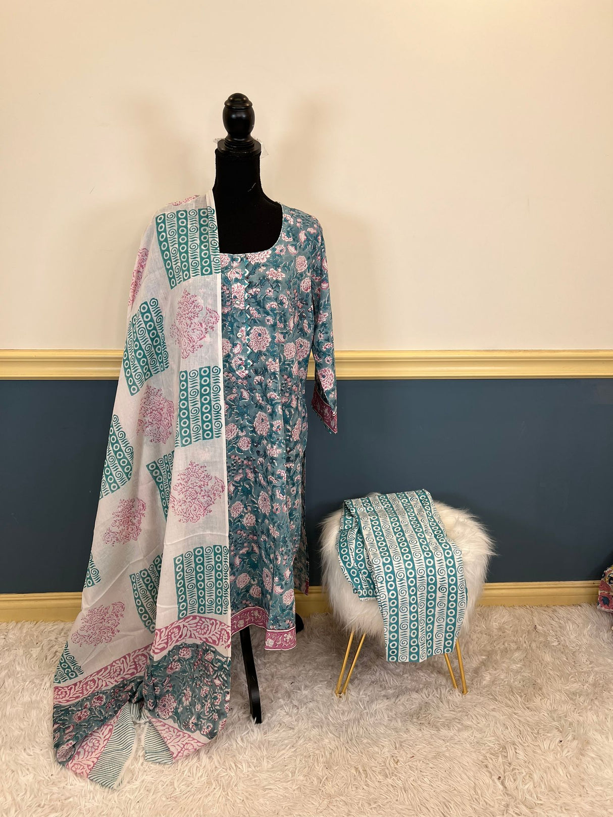 Indian Soft Cotton Stitched Suit Ready To Ship