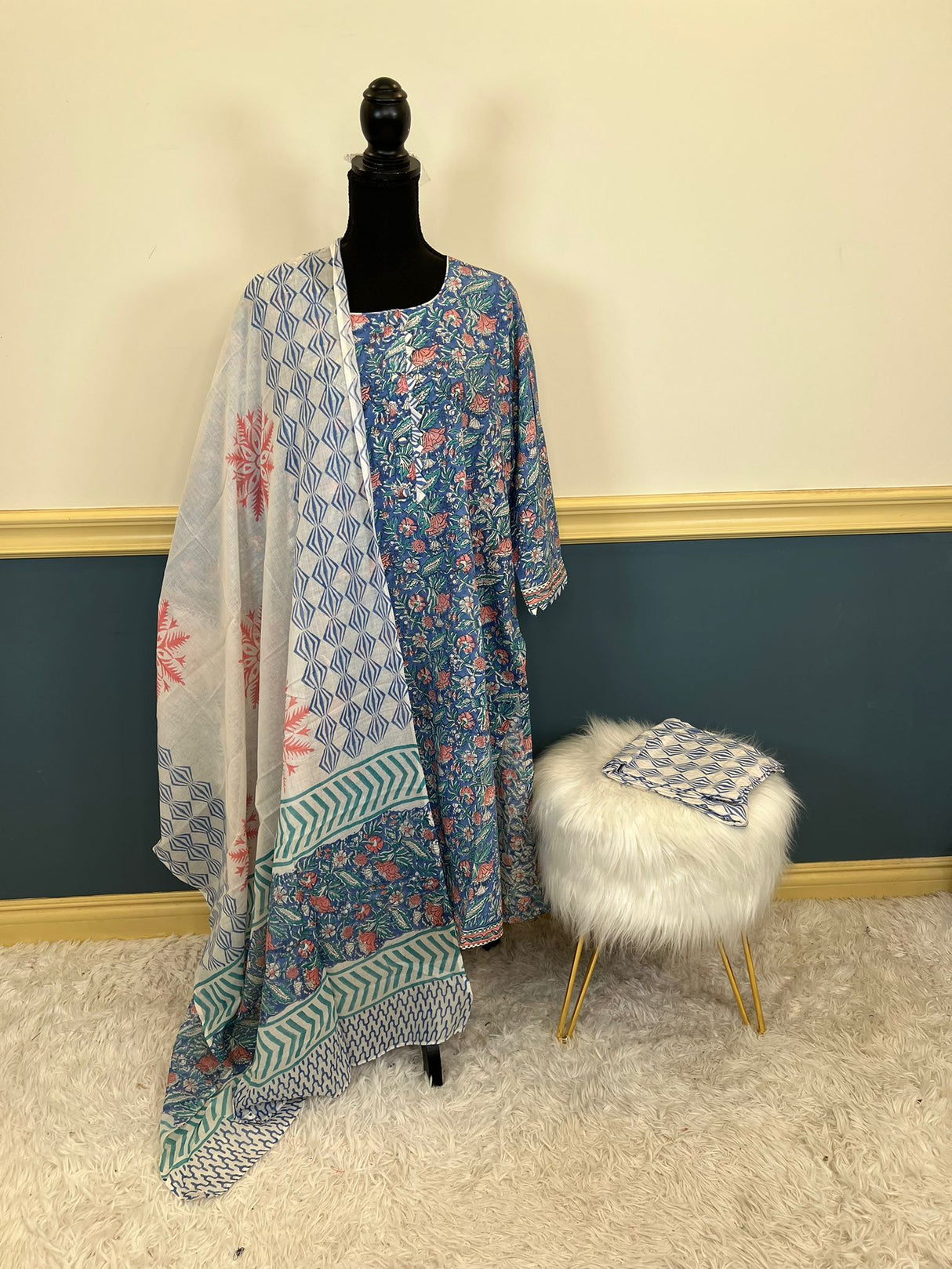 Indian Soft Cotton Stitched Suit Ready To Ship