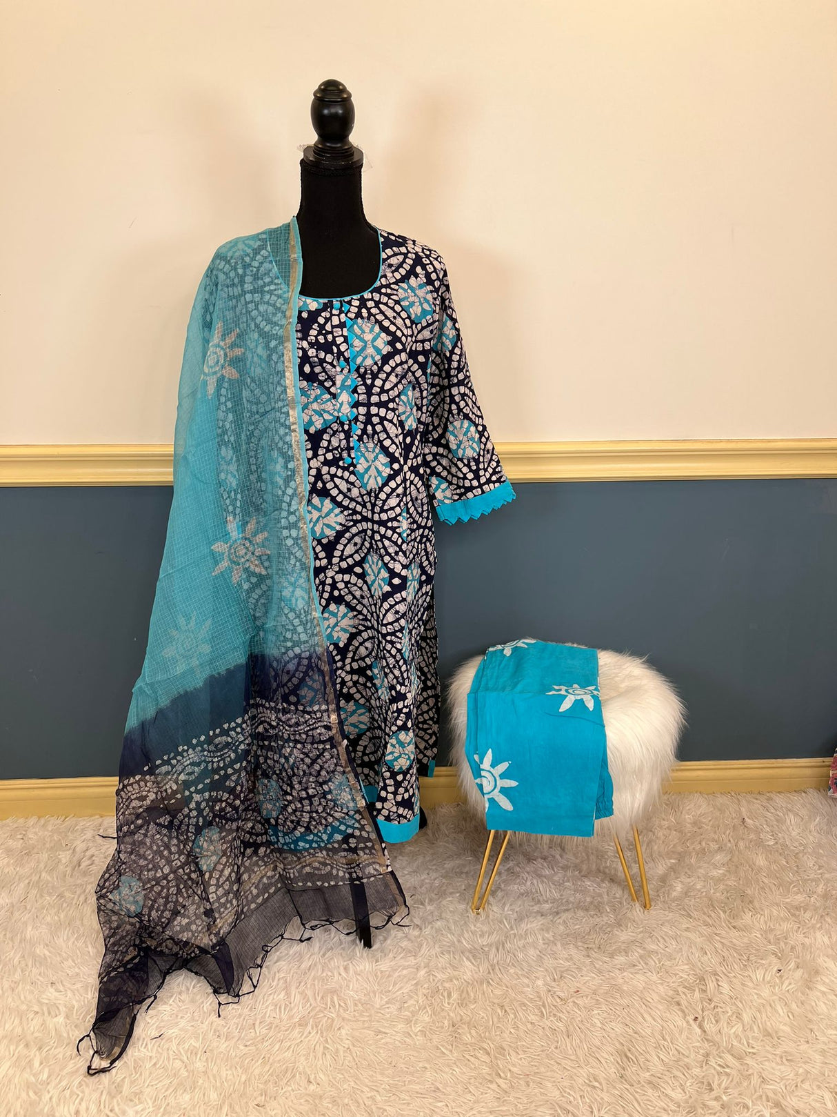 Indian Soft Cotton Stitched Suit Ready To Ship