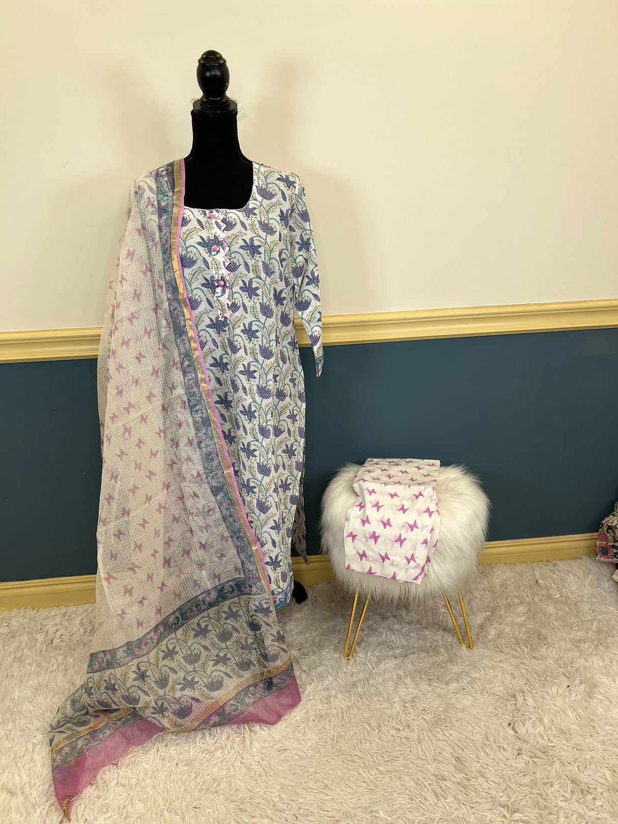 Indian Soft Cotton Stitched Suit Ready To Ship