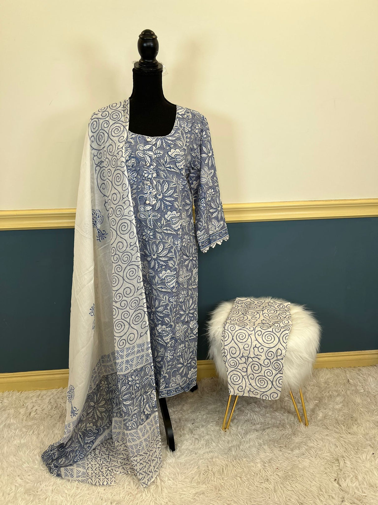 Indian Soft Cotton Stitched Suit Ready To Ship