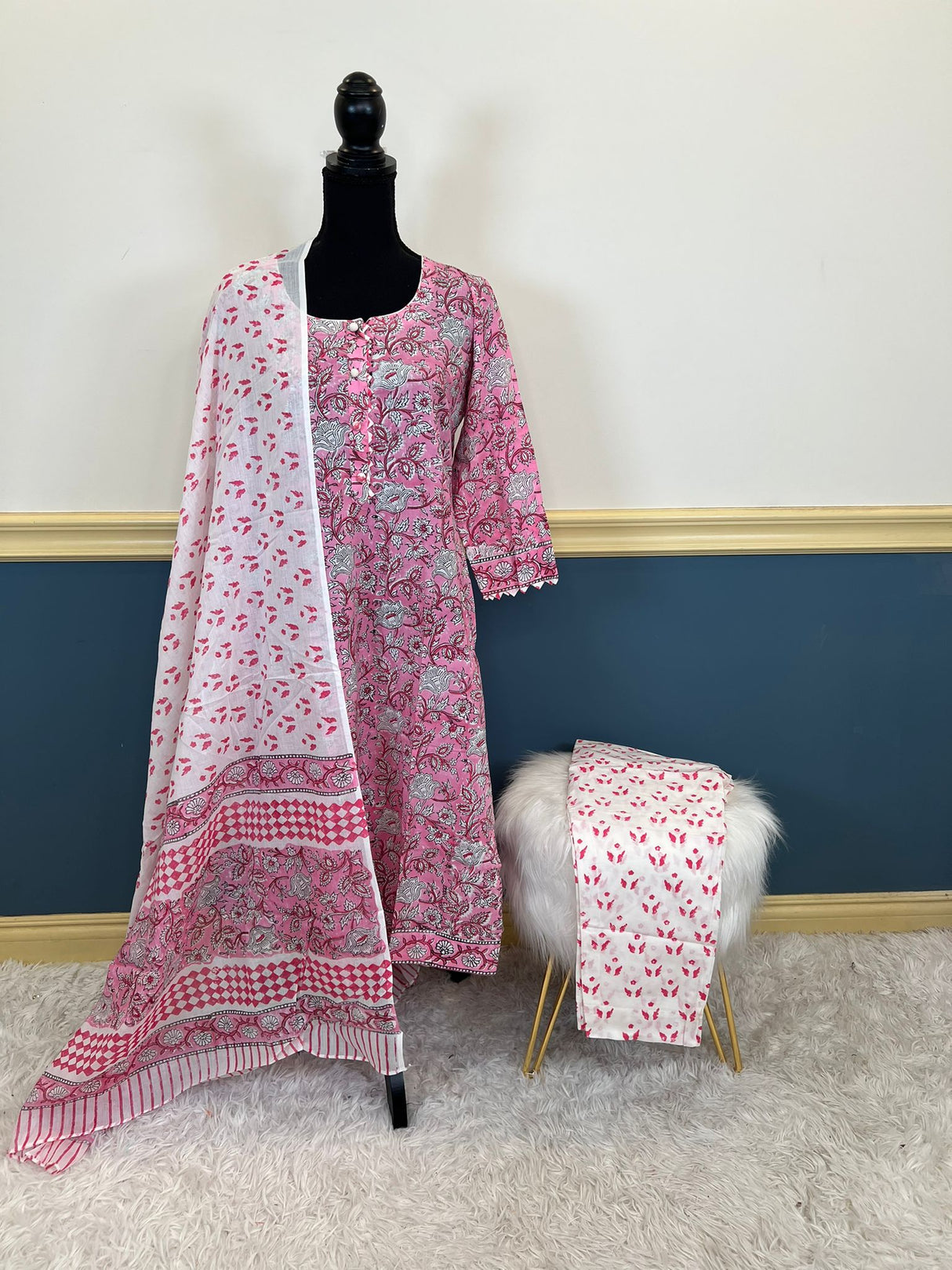 Indian Soft Cotton Stitched Suit Ready To Ship