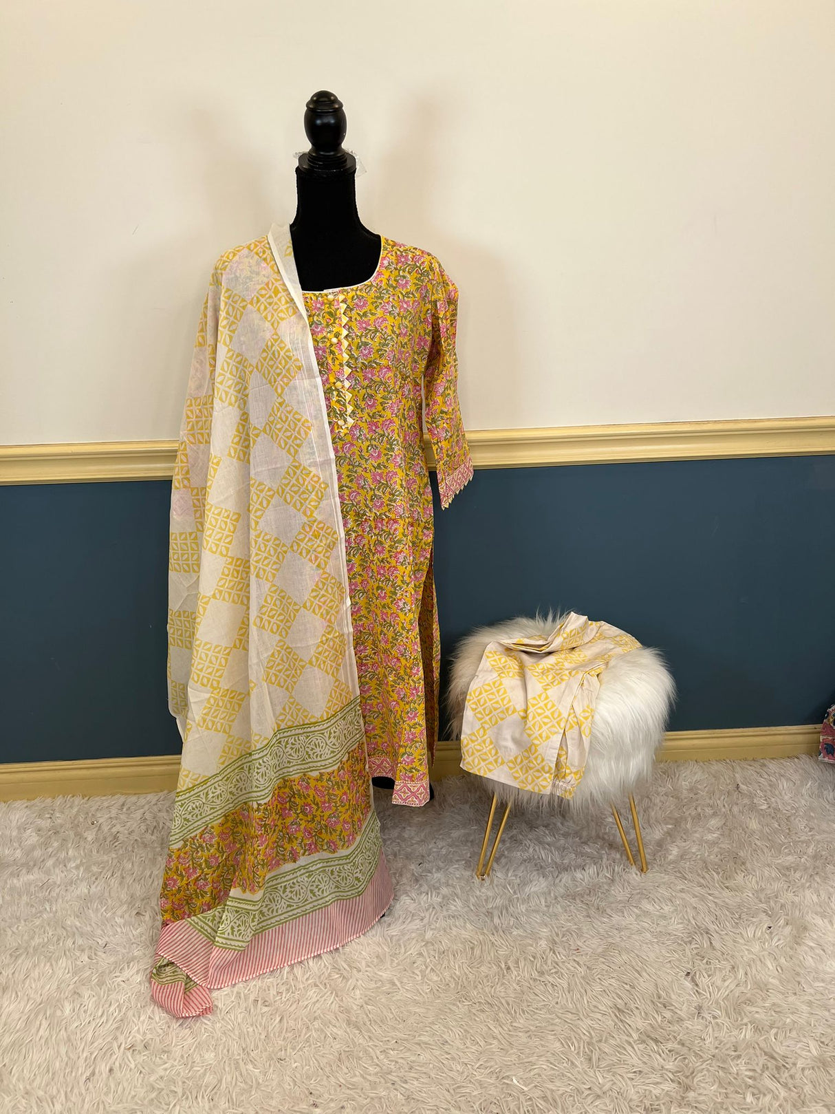 Indian Soft Cotton Stitched Suit Ready To Ship