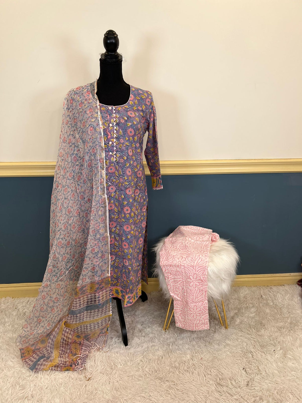 Indian Soft Cotton Stitched Suit Ready To Ship