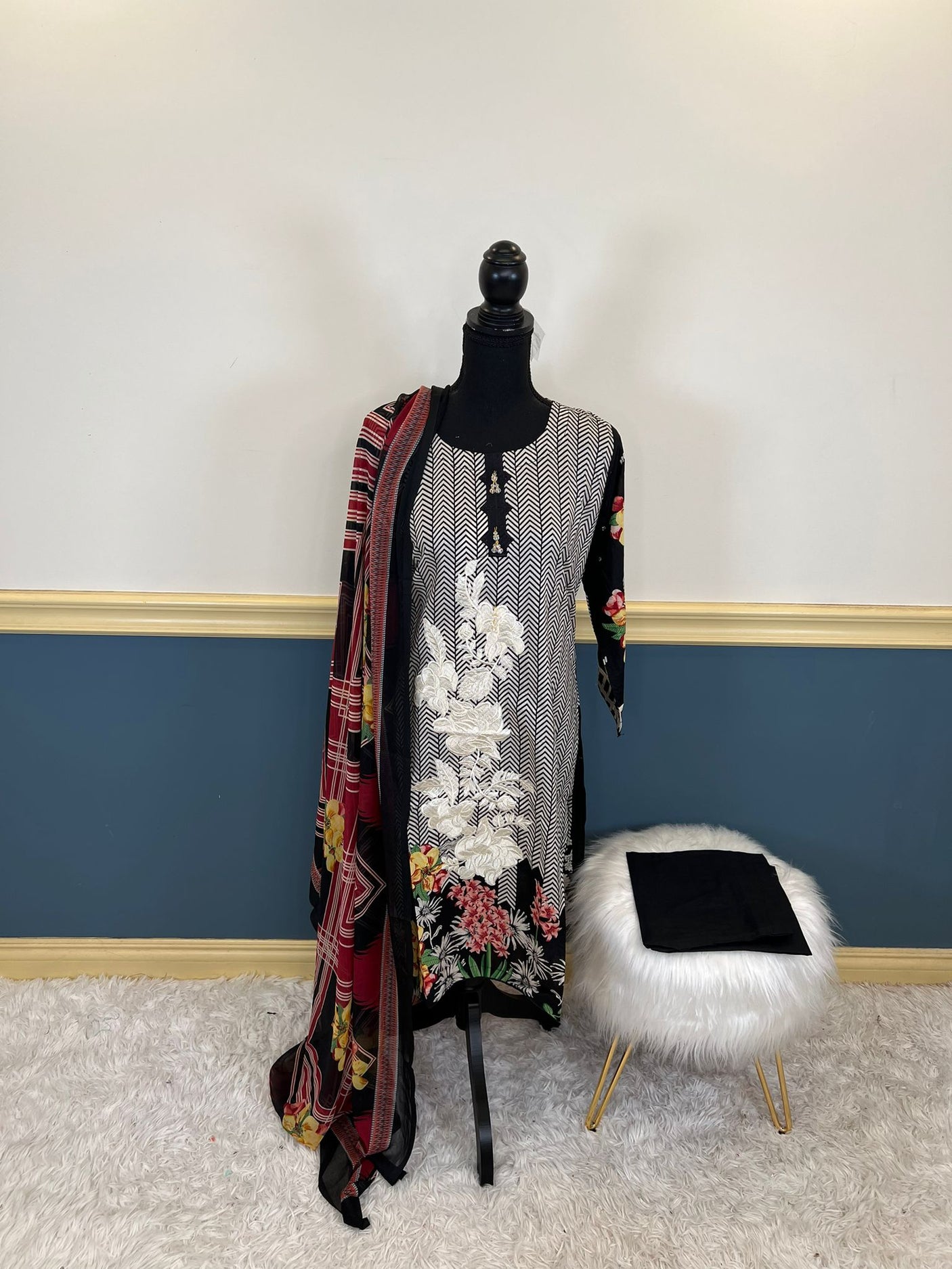 Pakistani Stitched Embroidery Lawn Suit Ready To Ship