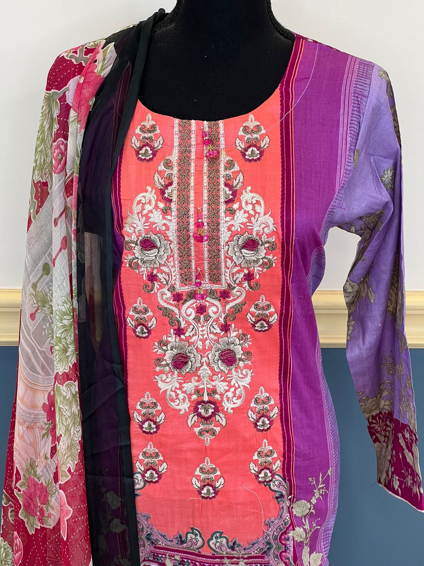 Pakistani Stitched Embroidery Lawn Suit Ready To Ship