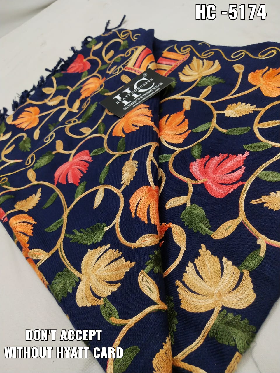 Full Embroidered Pure Pashmina Shawl