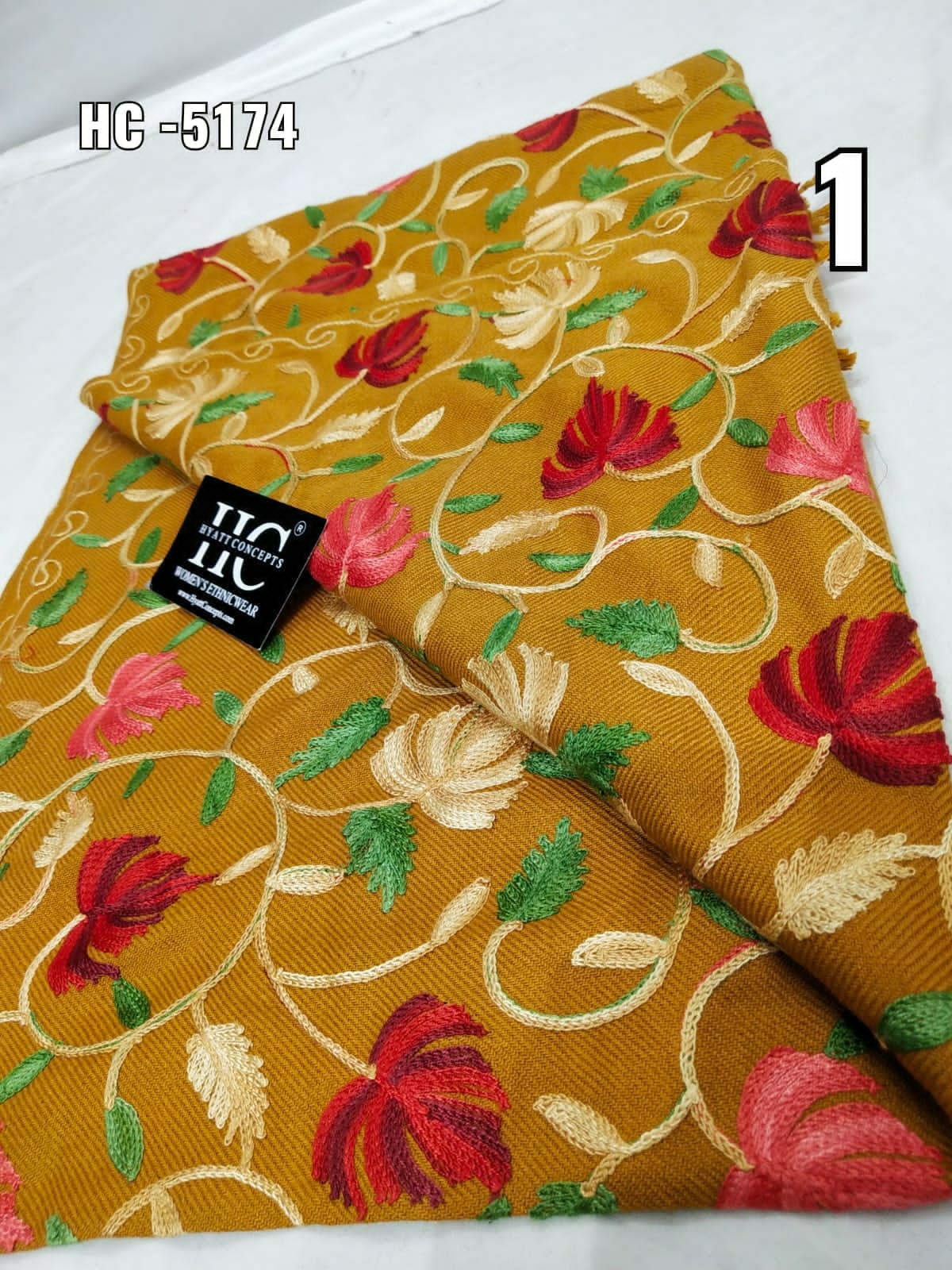 Full Embroidered Pure Pashmina Shawl