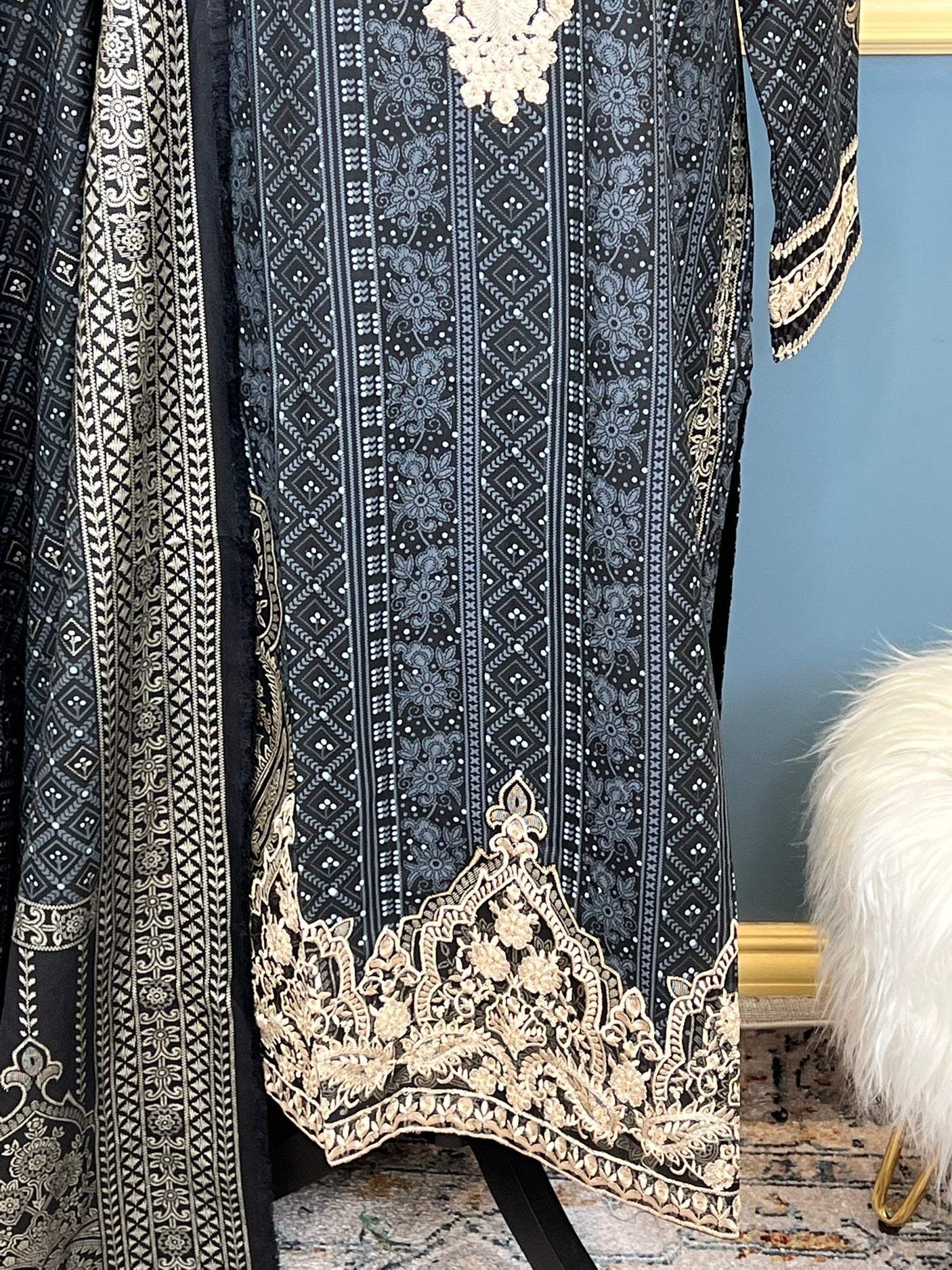 Pakistani Linen Embroidered Salwar kameez Ready To Ship