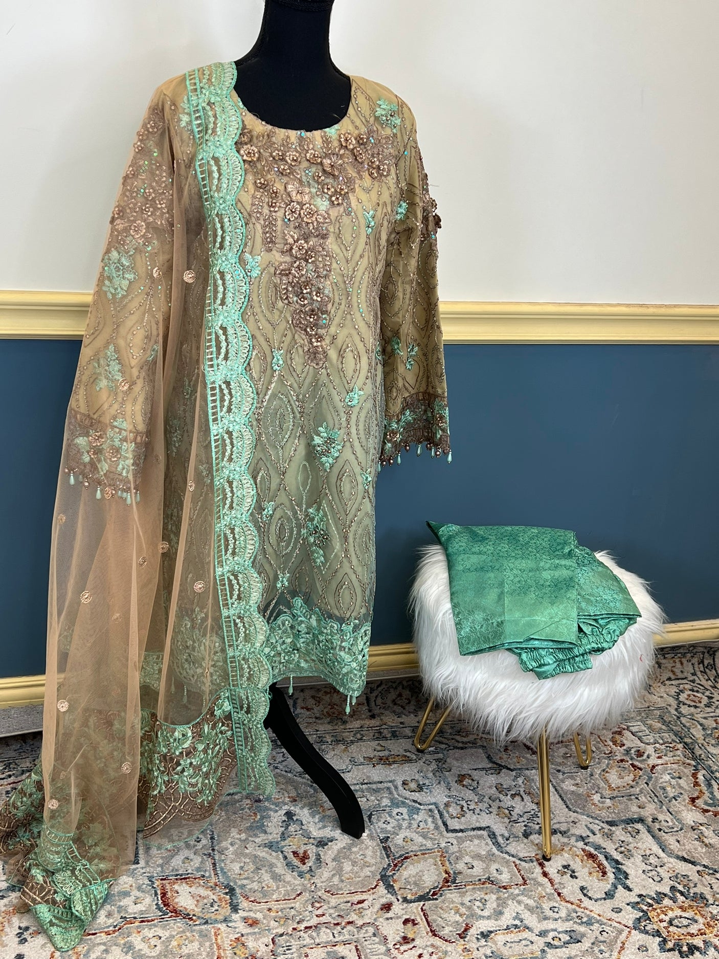 Pakistani Embroidered Luxury Party wear Ready To Ship