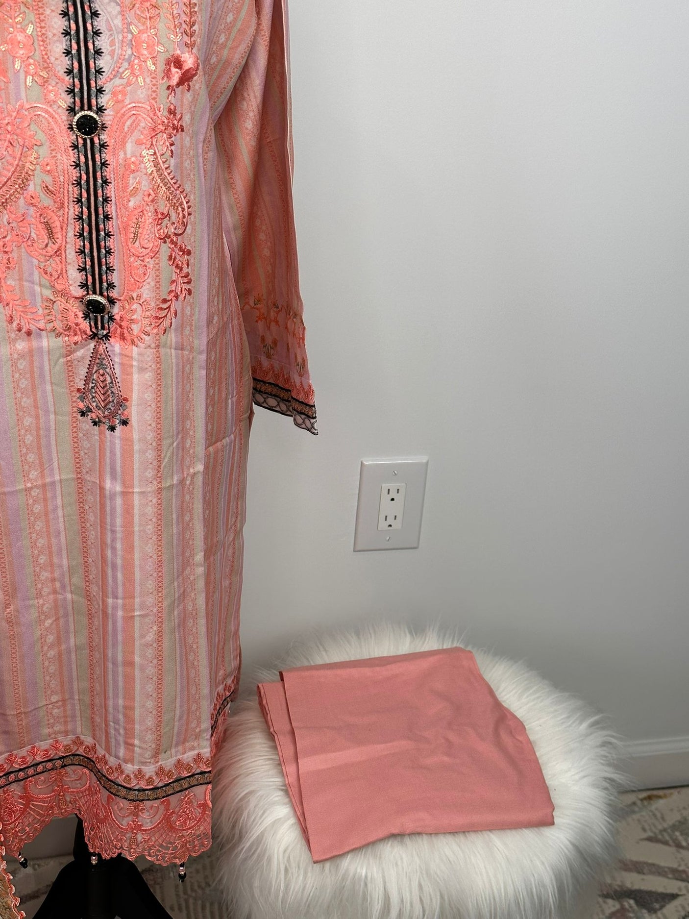 Pakistani Linen Embroidered Salwar kameez Ready To Ship