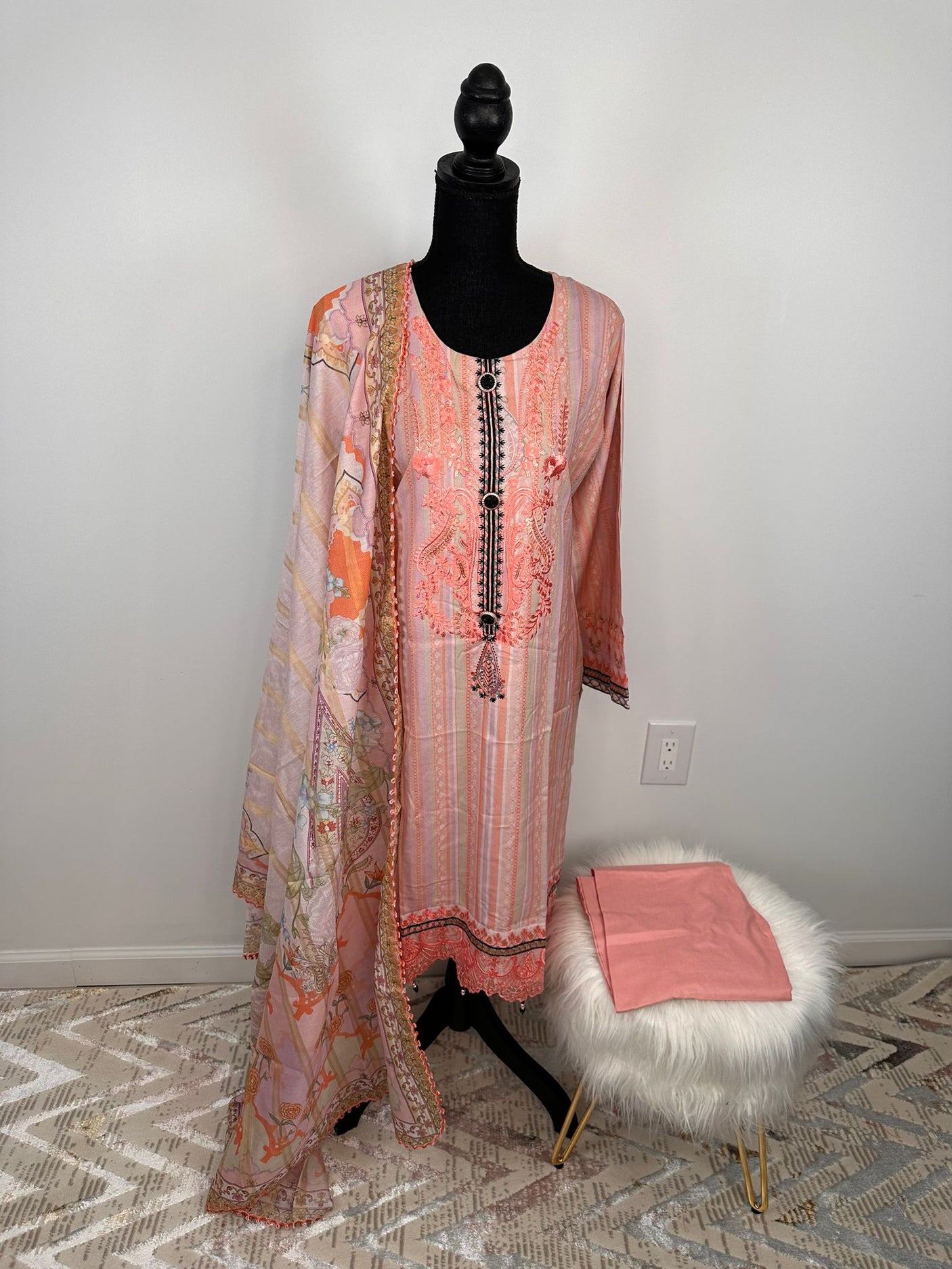 Pakistani Linen Embroidered Salwar kameez Ready To Ship