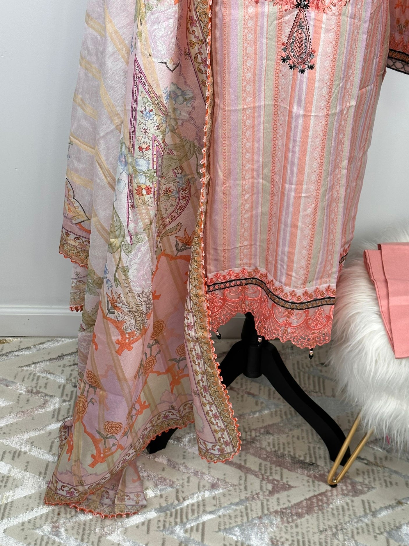 Pakistani Linen Embroidered Salwar kameez Ready To Ship