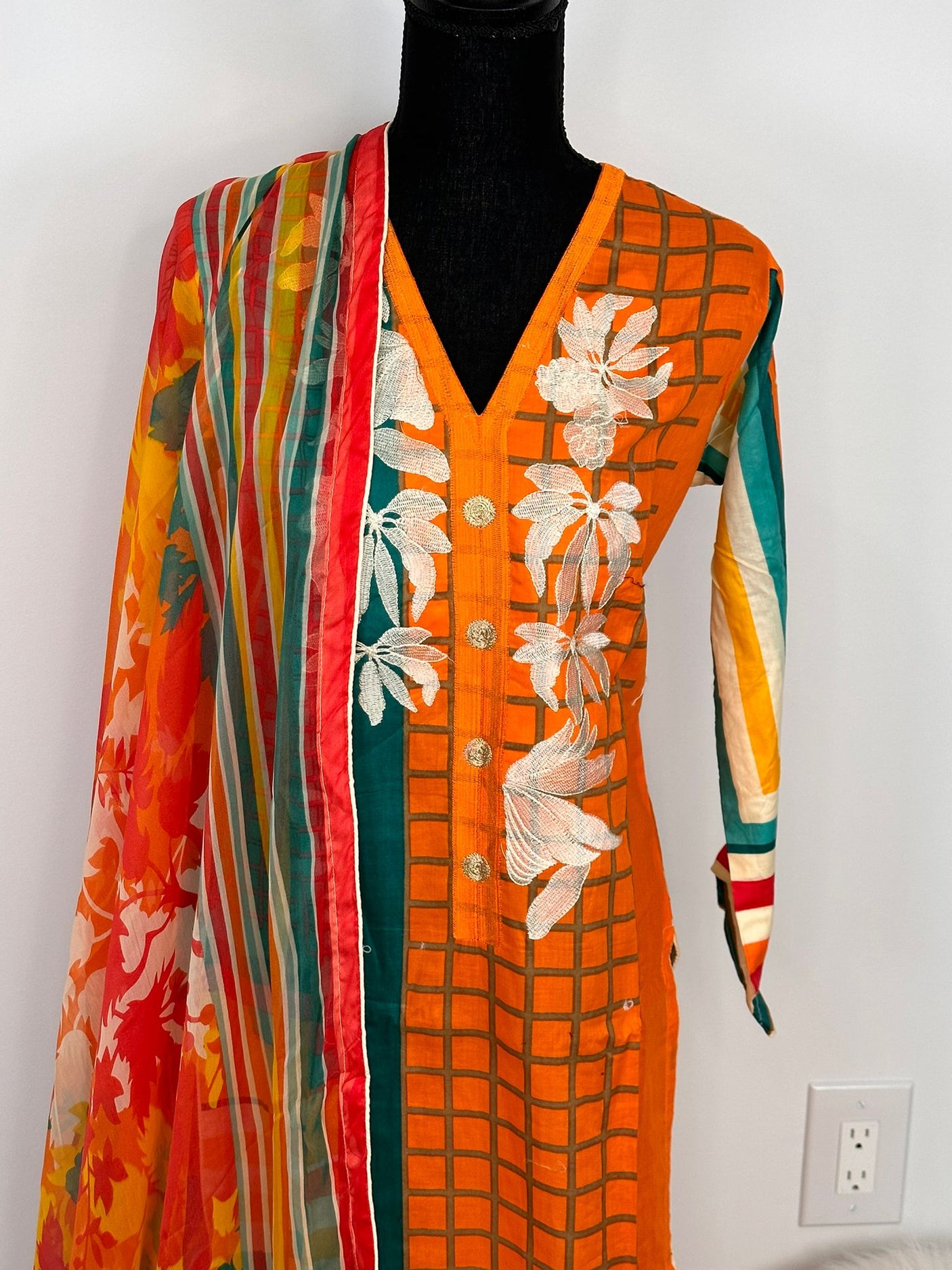 Pakistani Lawn Embroidered Salwar kameez Ready To Ship