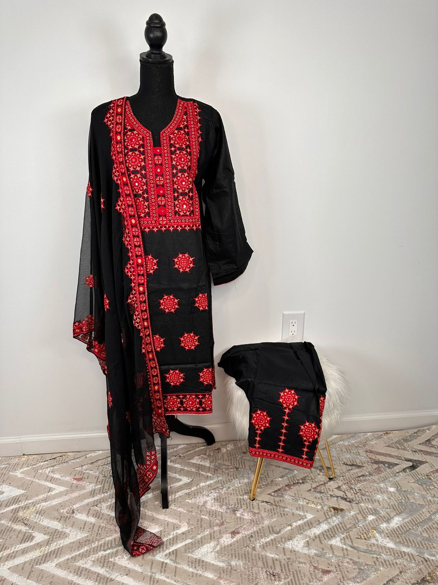 Pakistani Full Embroidery Luxury Lawn Salwar Kameez ready to ship