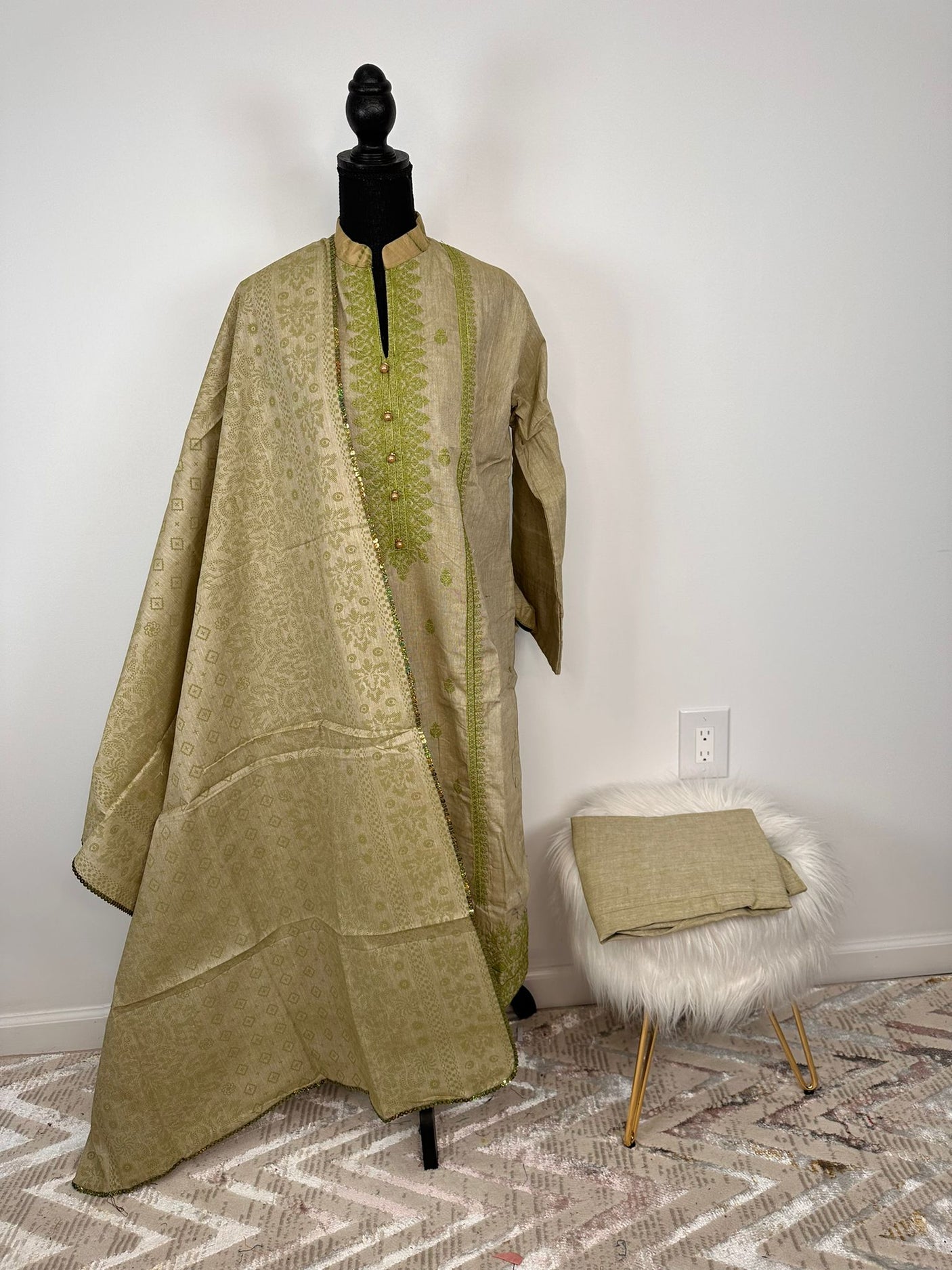 Pakistani Khaddi Cotton Salwar Kameez ready to ship