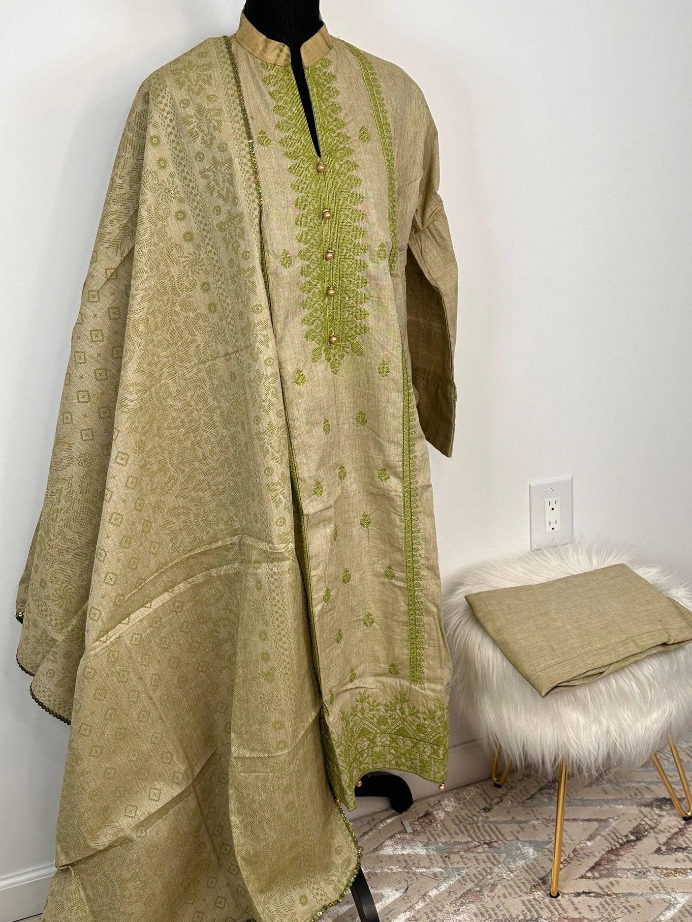 Pakistani Khaddi Cotton Salwar Kameez ready to ship