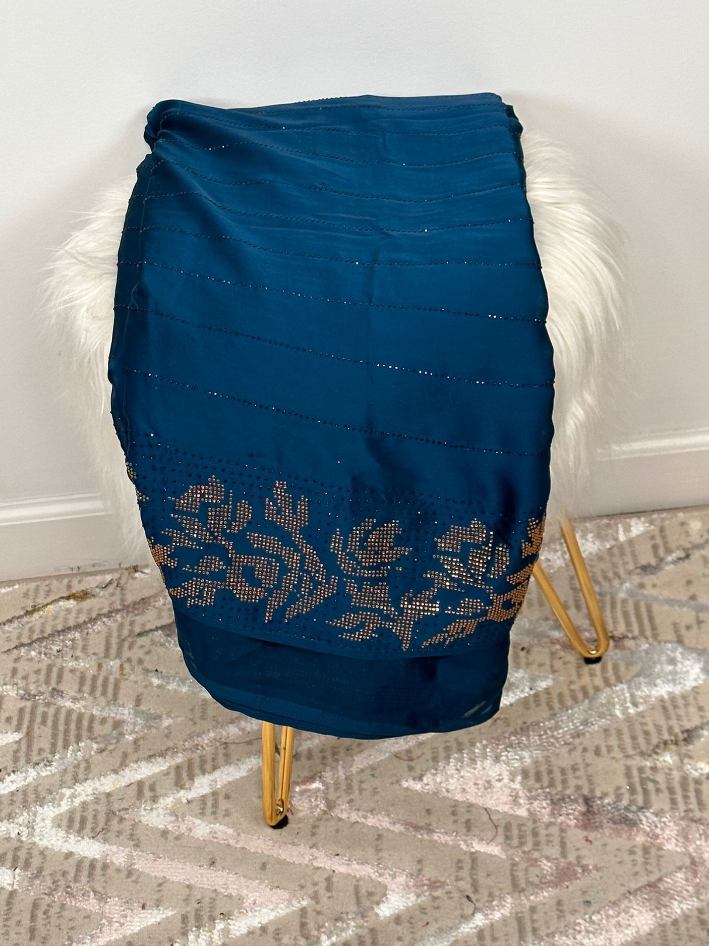 Pure Silk Saree With Swaravski Work with running blouse pc