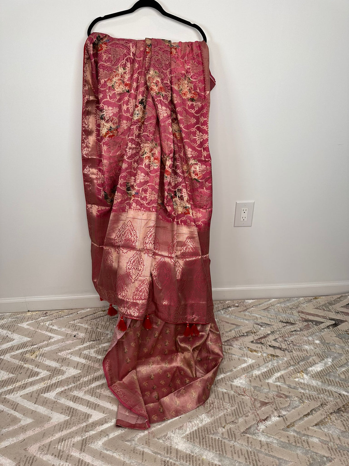 Handloom Silk Katan with running blouse