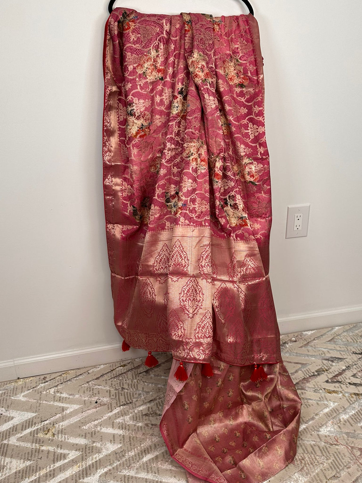 Handloom Silk Katan with running blouse