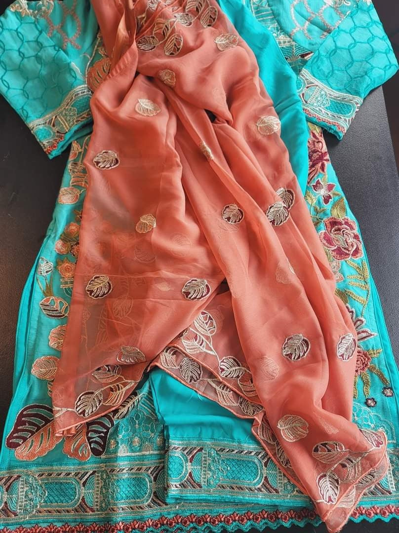 Pakistani Stitched Embroidery Party Wear Dresses Ready To Ship