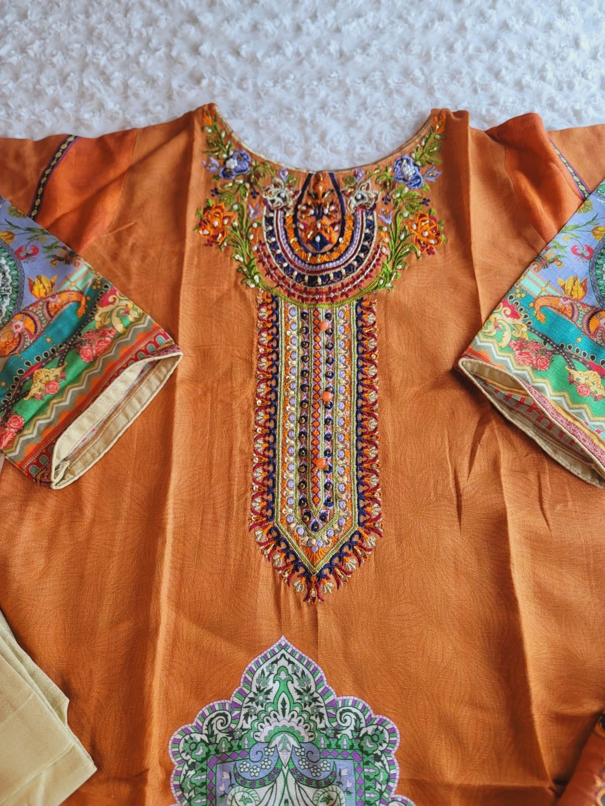 Pakistani Linen Embroidered Salwar kameez Ready To Ship