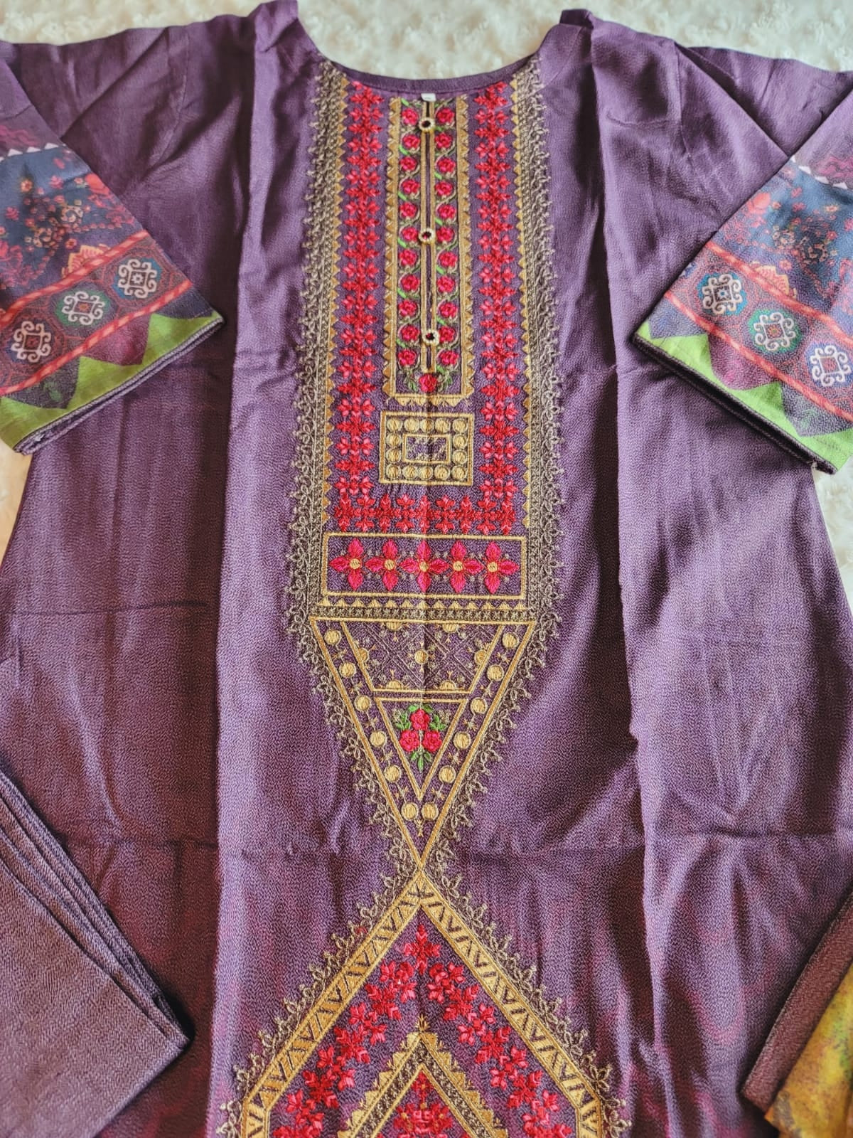 Pakistani Linen Embroidered Salwar kameez Ready To Ship