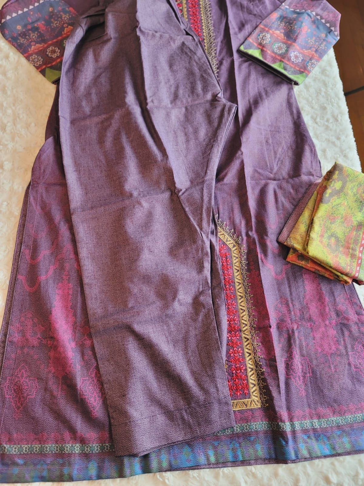 Pakistani Linen Embroidered Salwar kameez Ready To Ship