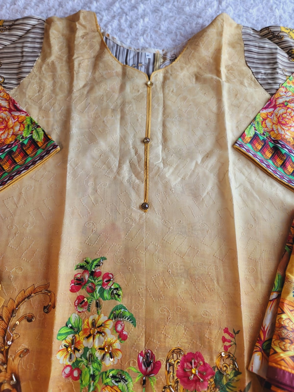 Pakistani linen Embroidered Salwar kameez Ready To Ship