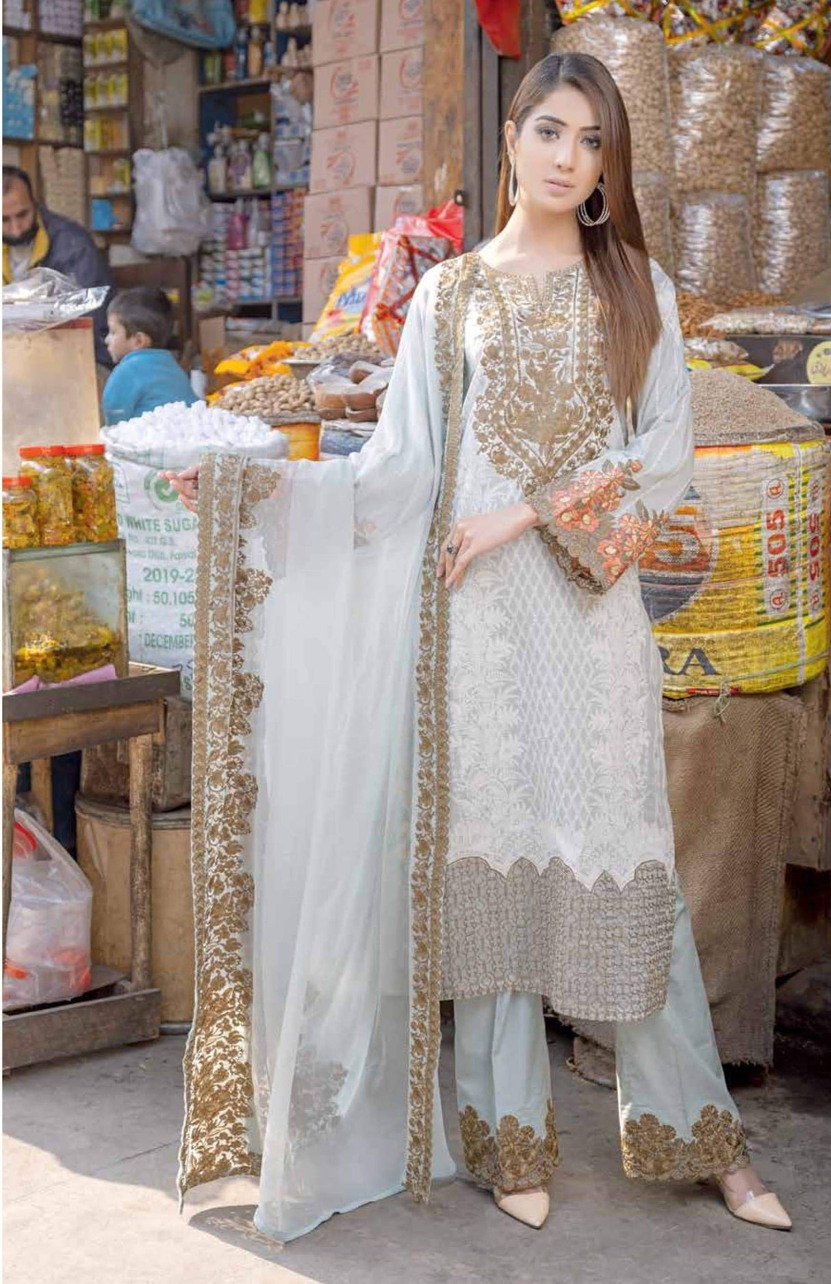 Johra Marry Gold Emb Swiss-100% Original Guaranteed-100% Original Guaranteed