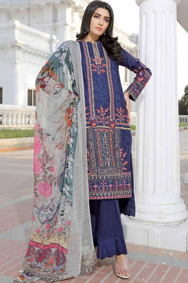 Johra Angan Embroidered Digital Printed Lawn-100% Original Guaranteed