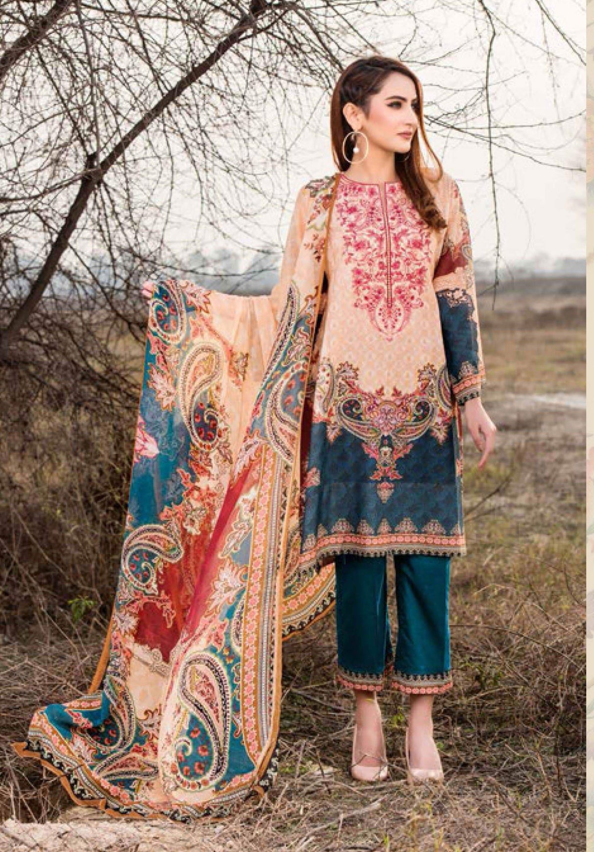 Johra Impression Embroidered Digital Printed Lawn-100% Original Guaranteed