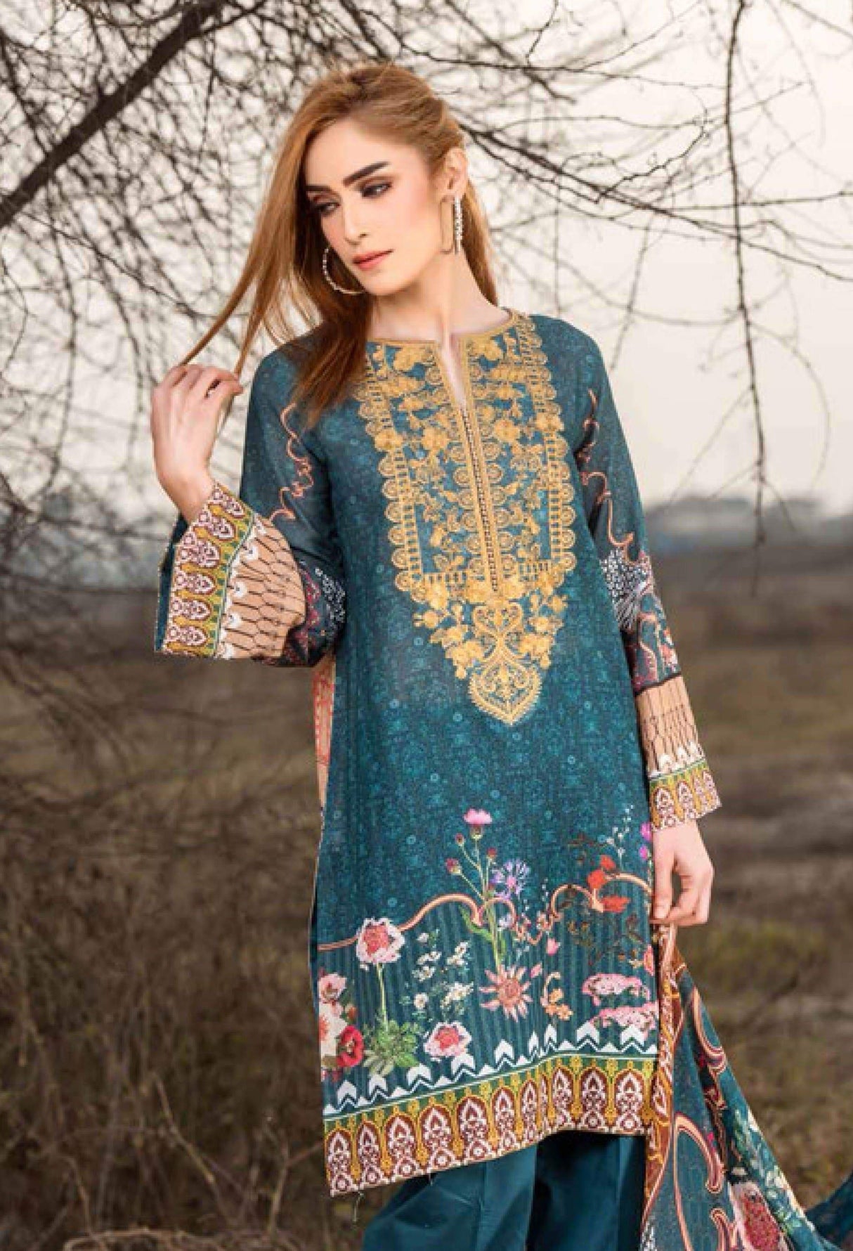 Johra Impression Embroidered Digital Printed Lawn-100% Original Guaranteed