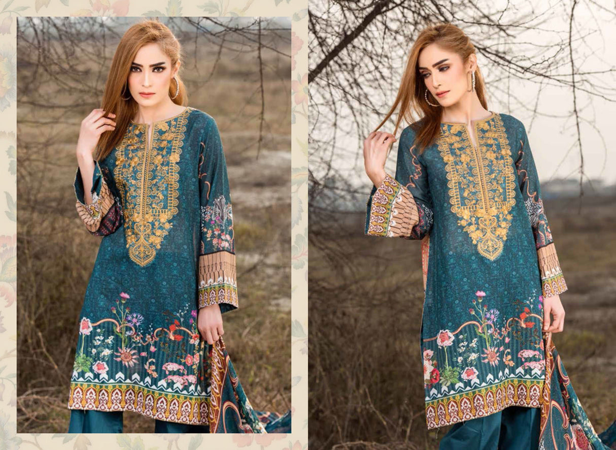 Johra Impression Embroidered Digital Printed Lawn-100% Original Guaranteed