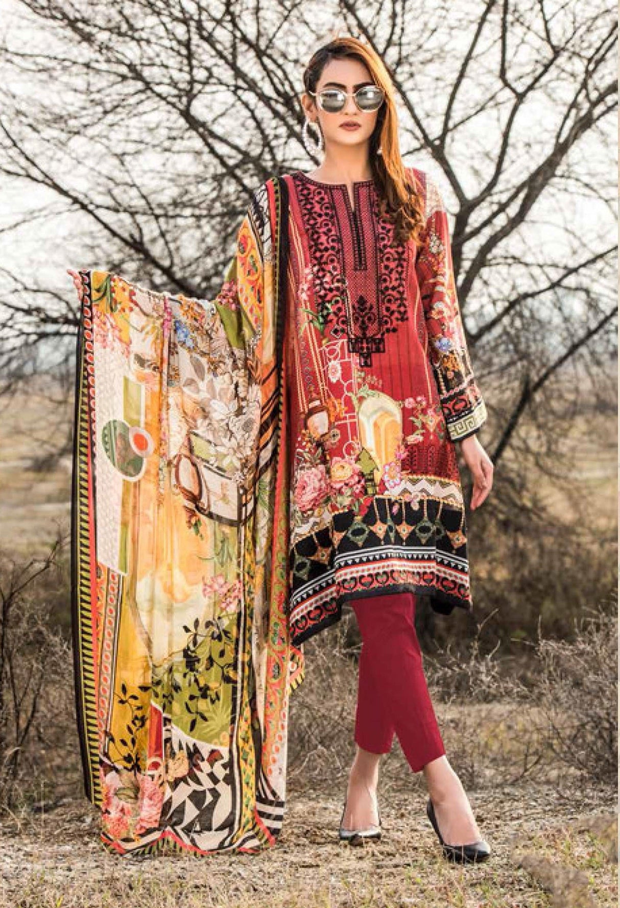Johra Impression Embroidered Digital Printed Lawn-100% Original Guaranteed