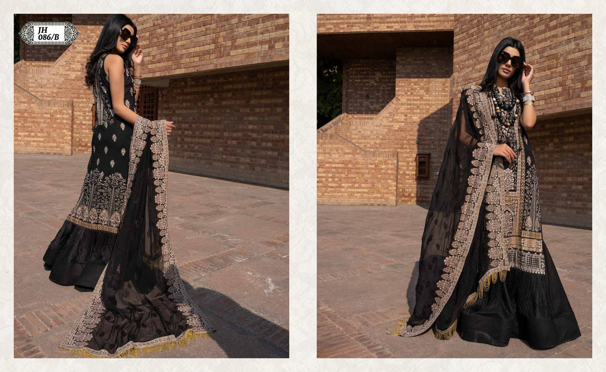 Johra Gold Embroidered Swiss Voil -100% Original Guaranteed