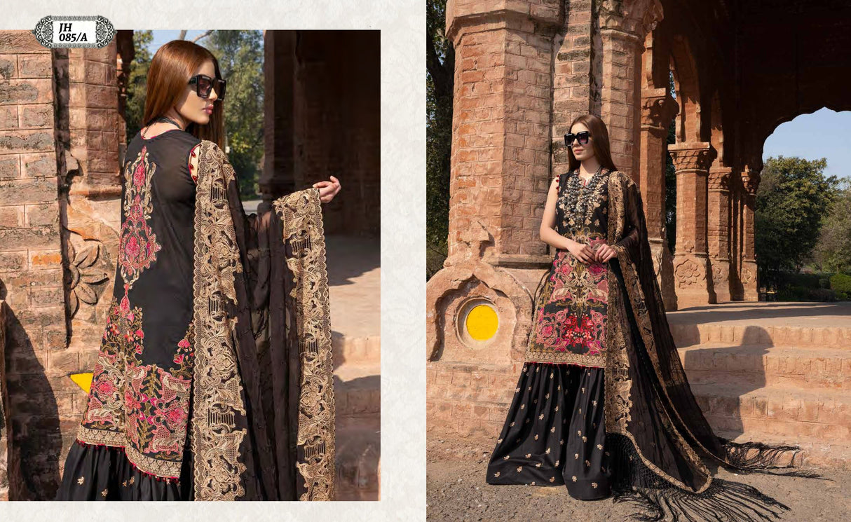 Johra Gold Embroidered Swiss Voil -100% Original Guaranteed