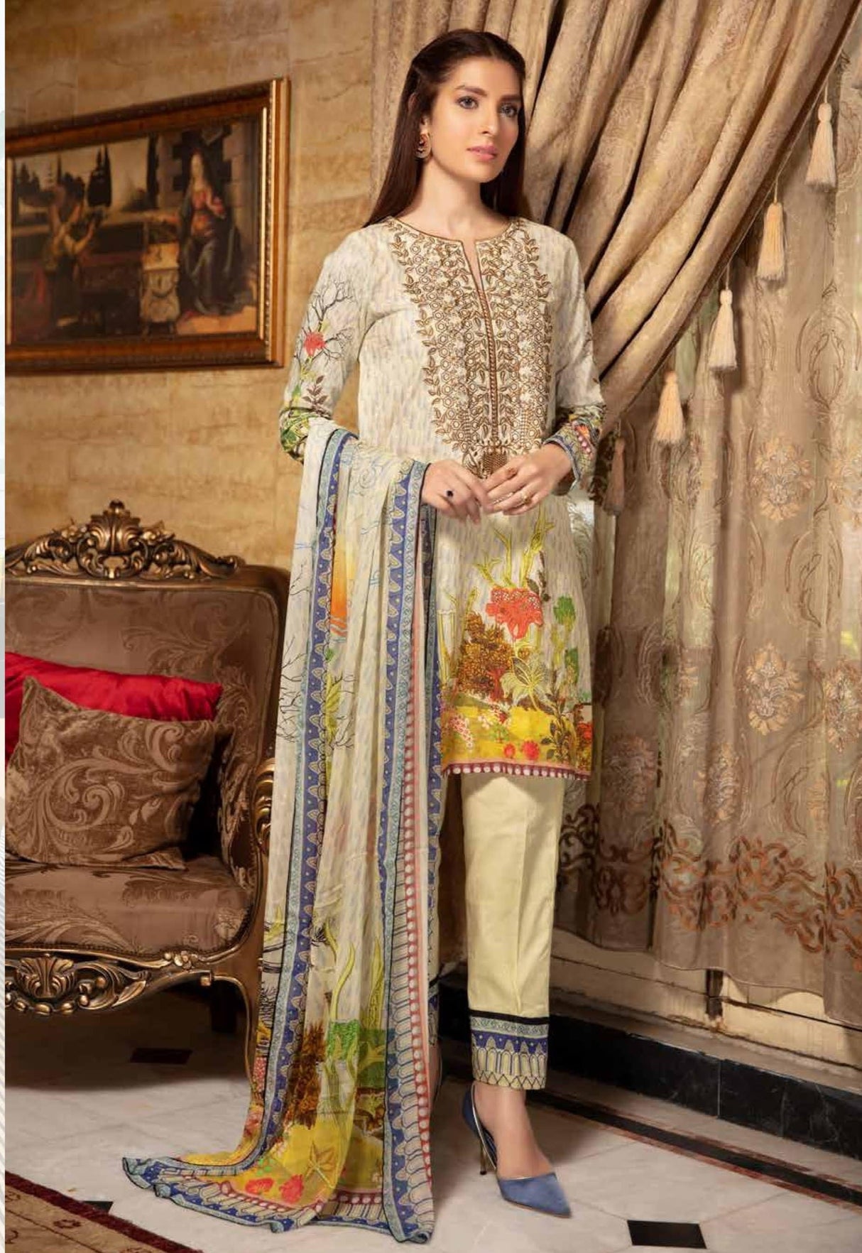 Johra Meesha Embroidered Digital Printed Lawn-100% Original Guaranteed