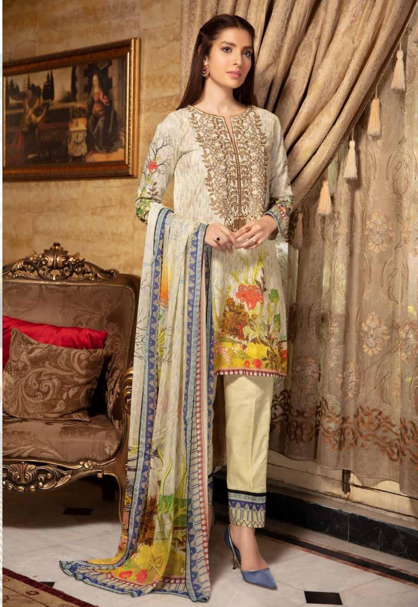 Johra Meesha Embroidered Digital Printed Lawn-100% Original Guaranteed